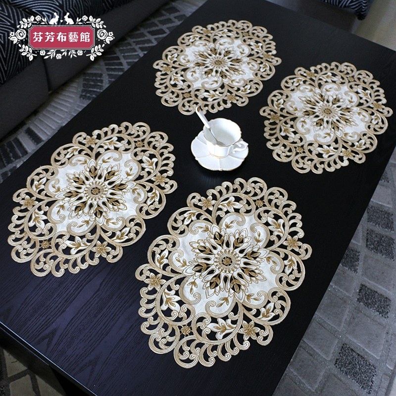 杯垫创意刺绣镂空布艺欧式田园家用餐桌垫西餐垫花瓶垫杯垫盘子垫,淘宝优惠券,粉丝福利购,淘宝优惠卷