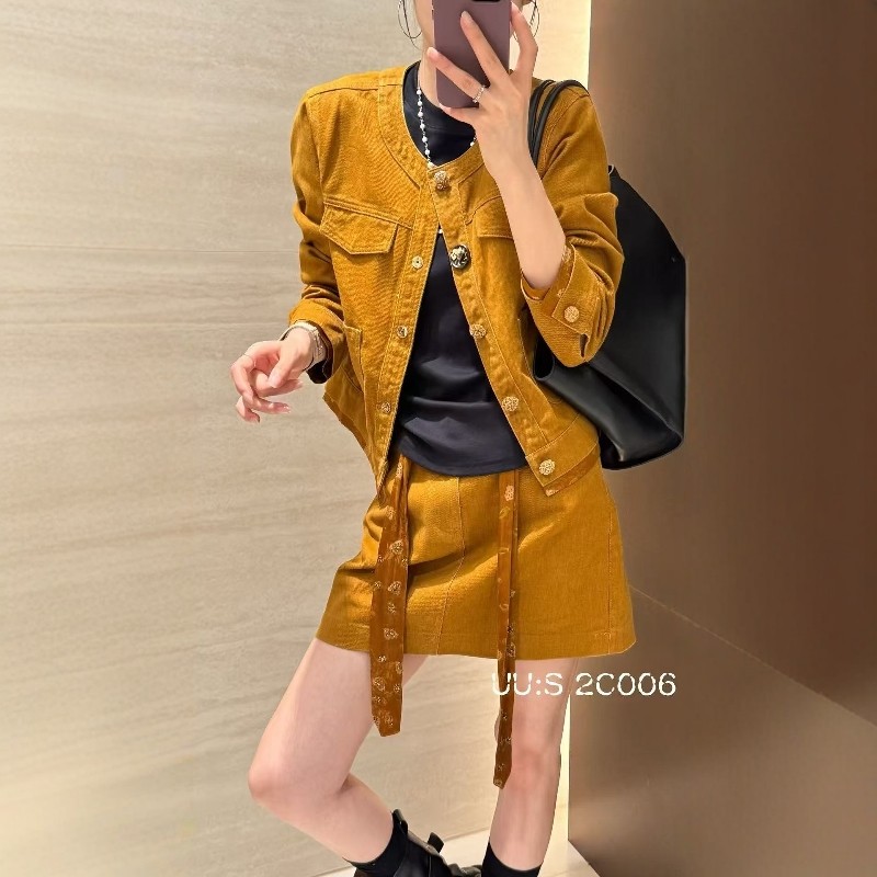 欧洲站2025秋季新款V+.COM时尚牛仔套装长袖夹克外套半身裙两件套,淘宝优惠券,粉丝福利购,淘宝优惠卷