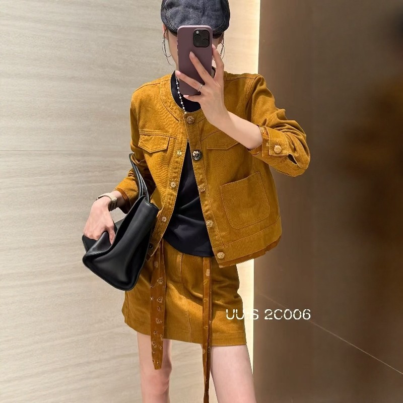 欧洲站2025秋季新款V+.COM时尚牛仔套装长袖夹克外套半身裙两件套,淘宝优惠券,粉丝福利购,淘宝优惠卷