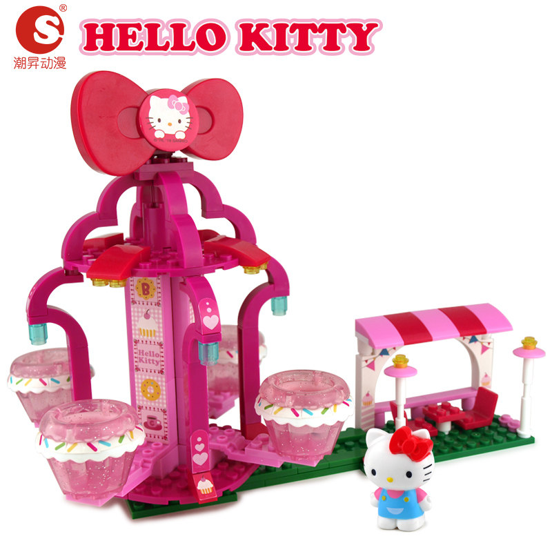 潮升动漫hellokitty拼插积木 潮昇动漫建构/拼插积木