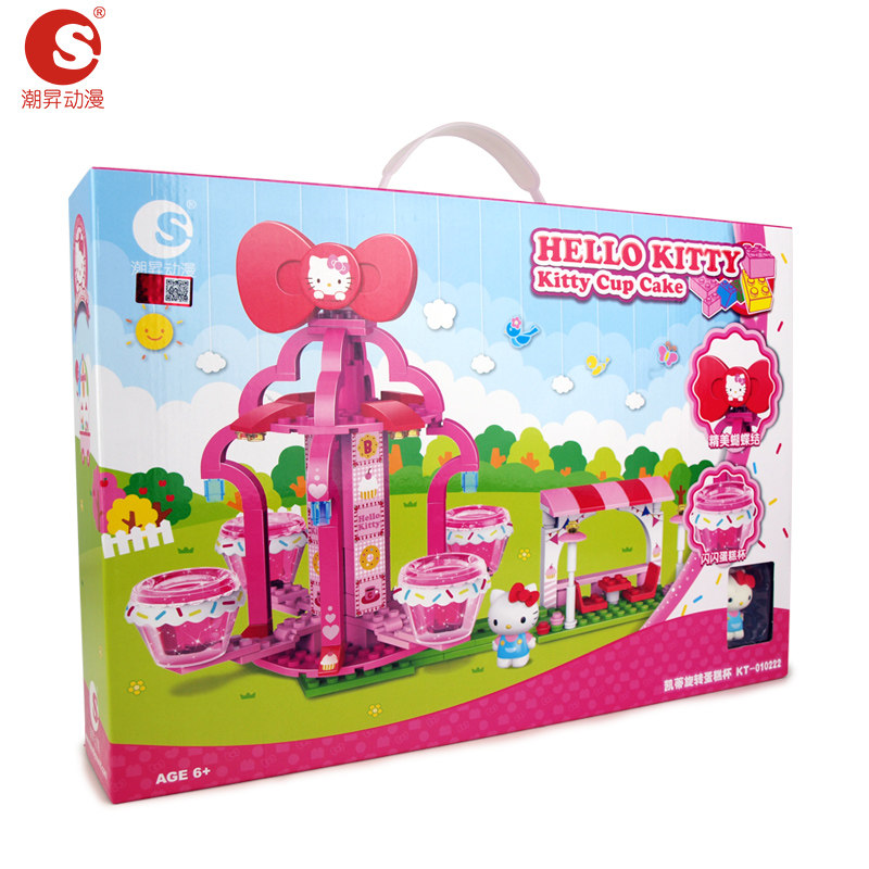 潮升动漫hellokitty拼插积木 潮昇动漫建构/拼插积木