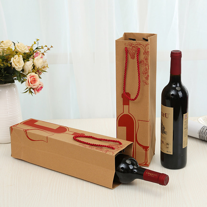 单支双支装红酒礼品袋葡萄酒礼袋商务伴手礼纸袋牛皮纸手提袋定制,淘宝优惠券,粉丝福利购,淘宝优惠卷
