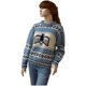 Light blue pullover wool sweater with sweet Nordic style