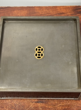 日本回流老竹包锡壶承，重1.96千克，长18.7厘米，宽18.7，高5.7