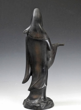 高村光云作铸铜观音像，高52厘米重4.4公斤，开脸祥和，大师作品