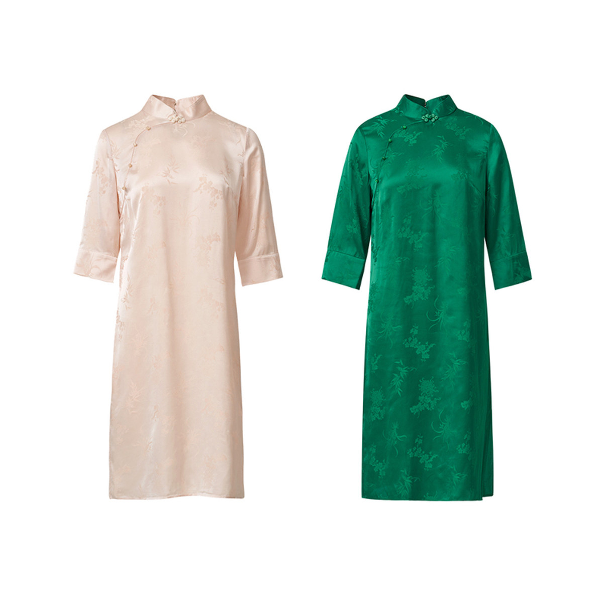 naivee 23春夏中式国风缎面连衣裙 naivee连衣裙