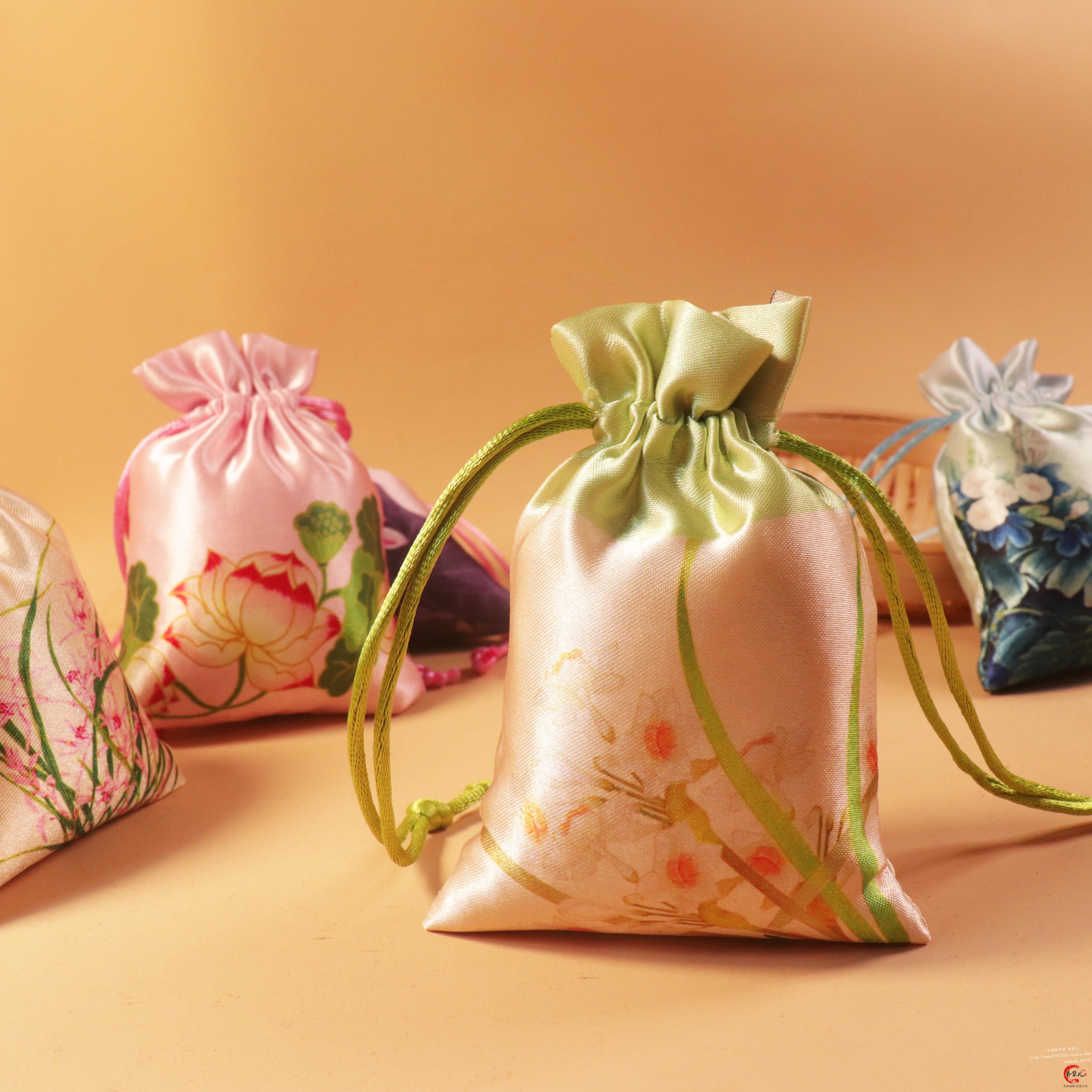 荷包抽绳束口香包布袋挂件佛珠包装袋空袋子锦袋刺绣中药空香囊,淘宝优惠券,粉丝福利购,淘宝优惠卷