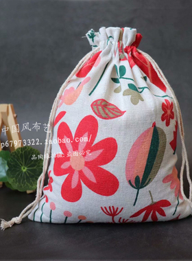 夏季卡通新款大号包束口布袋 拉绳袋 首饰茶叶布袋子空布袋装草药