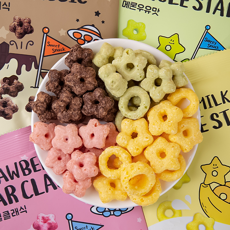 韩国进口涞可甜甜圈草莓巧克力味膨化便利店零食儿童小吃休闲食品 - 图1