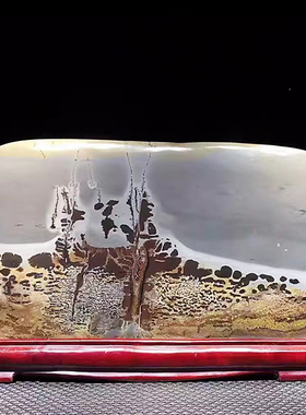 天然草花石国画石图案石原石家居办公招财博古架观赏精品收藏摆件