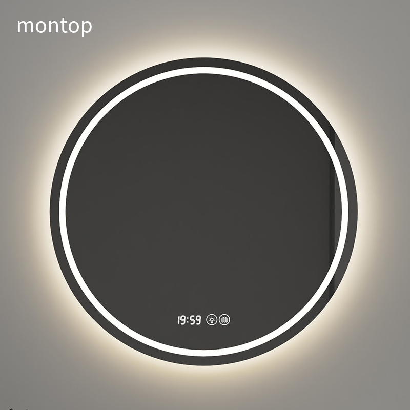 浴室镜智能除雾家用卫生间圆形化妆镜子挂墙式触摸屏发光带灯LED-图1