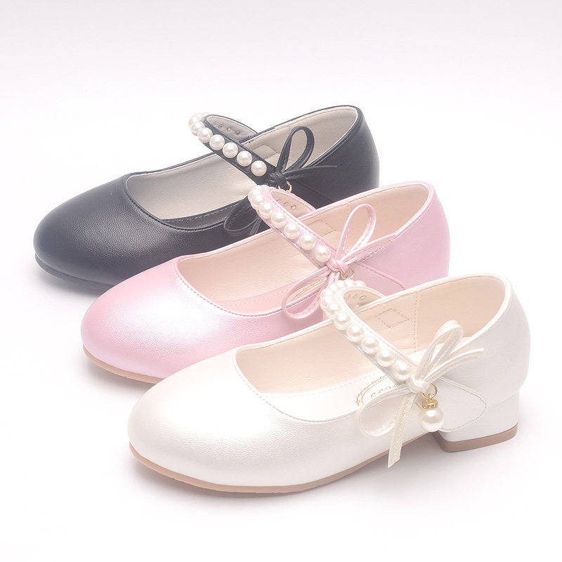 白色皮鞋女童公主鞋学生配礼服合唱演出鞋春秋软底蝴蝶儿童高跟鞋,淘宝优惠券,粉丝福利购,淘宝优惠卷
