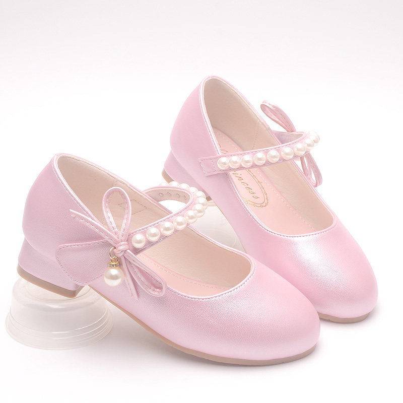 白色皮鞋女童公主鞋学生配礼服合唱演出鞋春秋软底蝴蝶儿童高跟鞋,淘宝优惠券,粉丝福利购,淘宝优惠卷