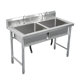 Commercial stainless steel sink single double three slots with bracket kitchen sink wash basin wash basin sink home