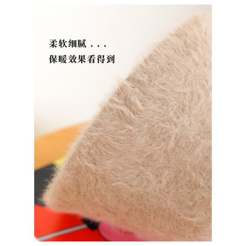 Himade秋冬百搭毛绒渔夫帽显脸小水桶保暖日系素颜盆帽兔毛帽子女