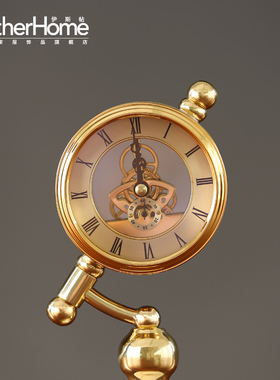 欧式风大理石座钟书房摆台装饰品