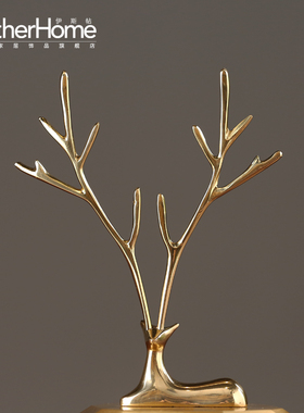 美式风小鹿卧室样板间会所装饰品