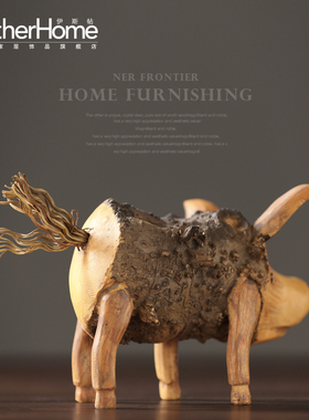 复古树脂动物办公室酒柜装饰品