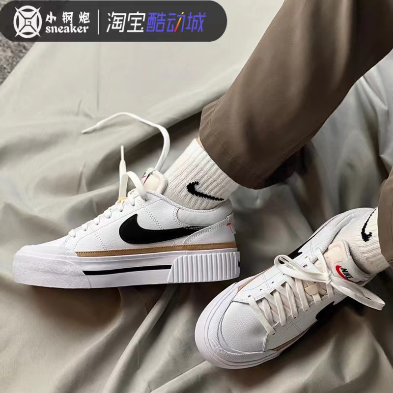 耐克/Nike Court Legacy增高厚底休闲男女子小白板鞋 DM7590-100-图1