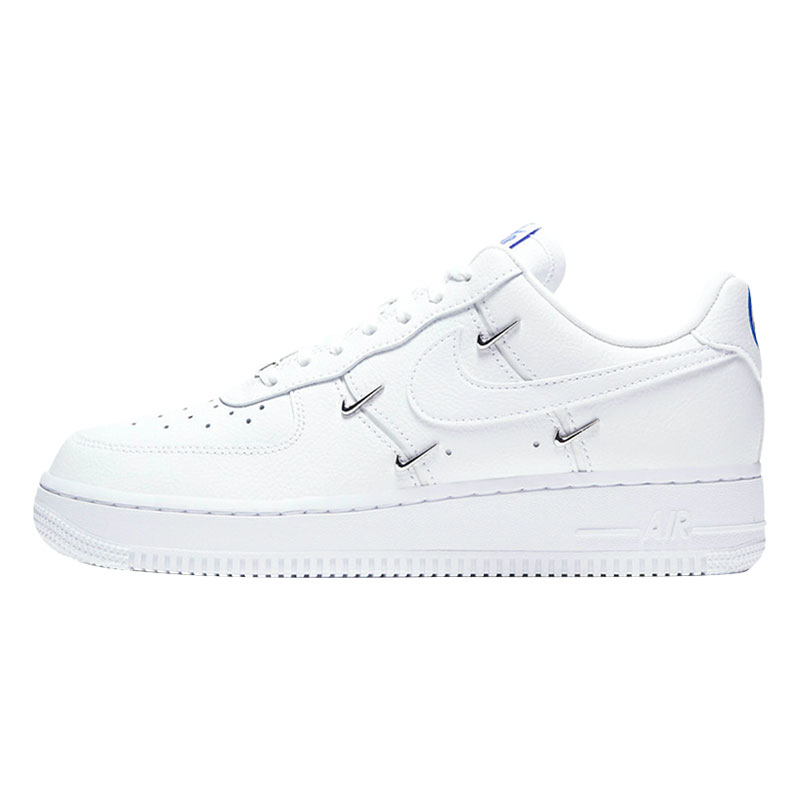 小钢炮Nike Air Force1 AF1四钩纯白 白蓝空军一号板鞋CT1990-100 - 图3