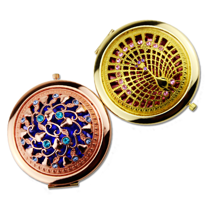 小镜子中国风金属便携化妆镜复古风创意双面出国手办礼北京纪念品 - 图3