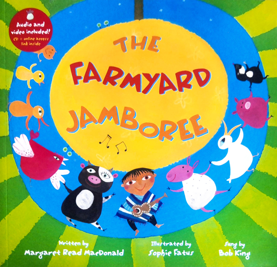 英文原版绘本 The Farmyard Jamboree 附CD 数数歌 经典英文儿歌图画故事书 幼儿语感启蒙童谣图画书 Barefoot - 图0