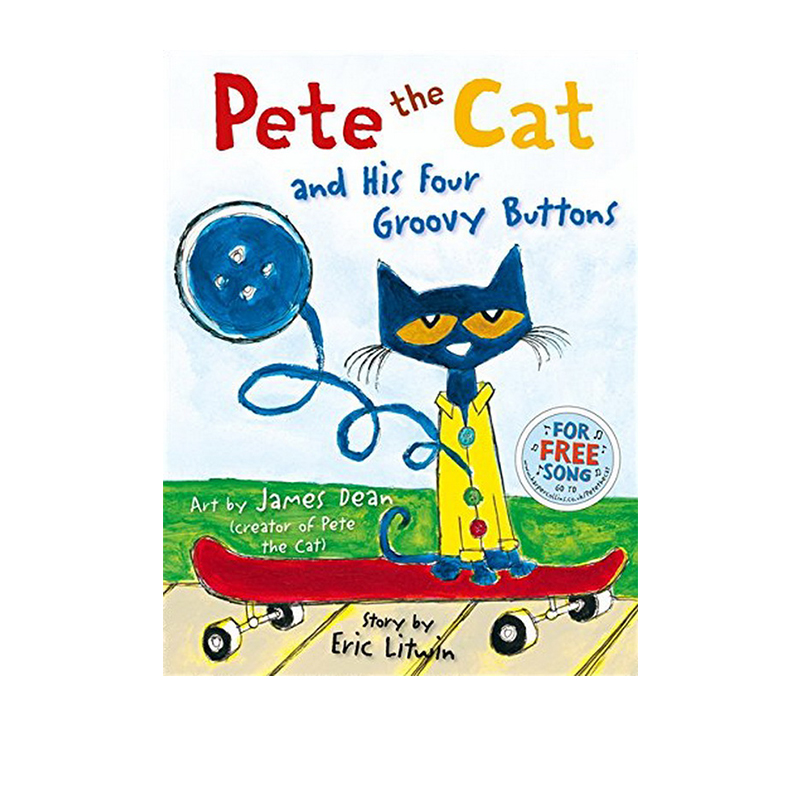英文原版绘本 Pete the Cat and his Four Groovy Buttons皮特猫系列儿童故事图画书吴敏兰书单-图3
