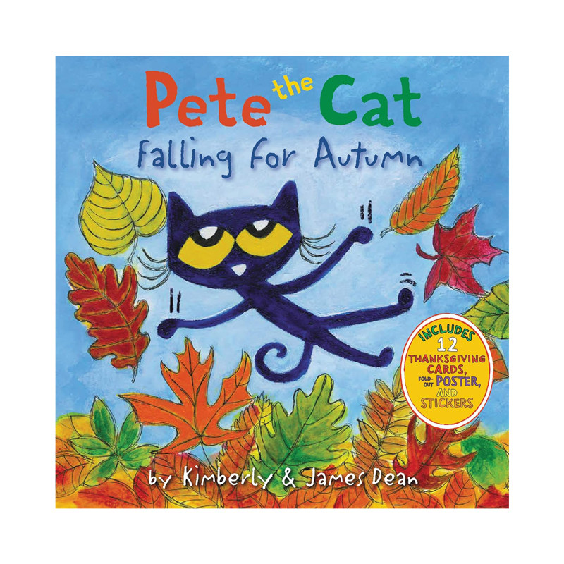预售 英文原版 Pete the Cat Falling for Autumn 皮特猫爱上秋天 附送卡片贴纸海报 精装绘本 儿童启蒙图画故事书,淘宝优惠券,粉丝福利购,淘宝优惠卷