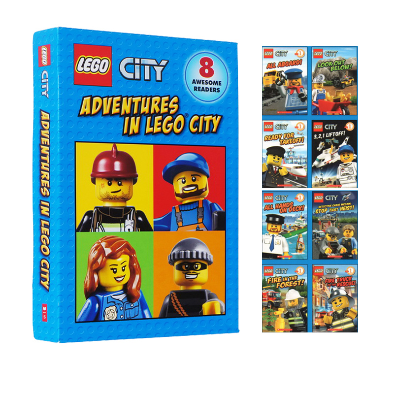 Scholastic Adventures In Lego City 8册乐高城市英雄系列儿童分级读物礼盒装绘本英文原版-图3