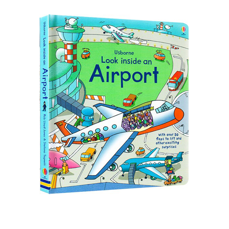 Usborne Look inside An Airport偷偷看里面系列机场百科低幼科普翻翻书认知启蒙纸板书尤斯伯恩-图3