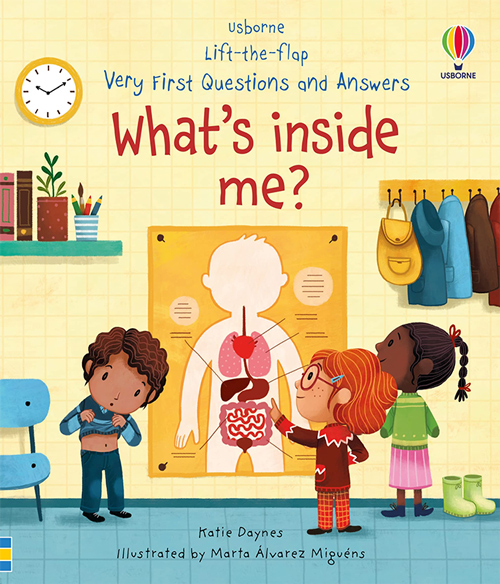 Usborne Lift the flap What's inside me？你问我答翻翻书 我们身体里有什么？英文原版绘本 儿童科普读物纸板翻翻书