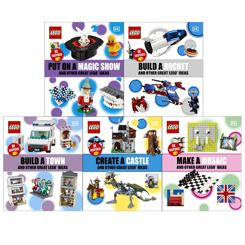 【自营】英文 DK LEGO Ideas 乐高创意书 5本合售 DK Buid a Town/Rocket/astle/Mosaic/Magic Show儿童益智游戏书 - 图3