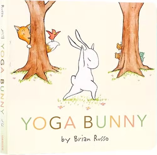 英文原版 Yoga Bunny 纸板书 儿童友谊成长图画故事绘本 - 图0