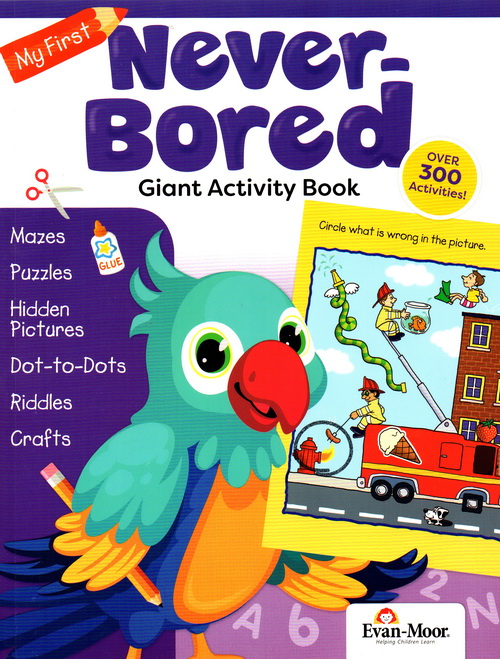 加州教辅智趣满分系列 My First Never Bored Kid Giant Activity Book 3-6岁益智启蒙游戏典藏练习册 英文原版课外学习 Evan-moor - 图0