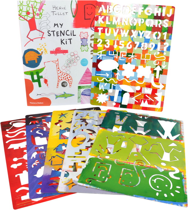 英文原版  My Stencil Kit 大厚本 Herve Tullet 给孩子的艺术书 即兴创作 艺术培养 涂写图画书