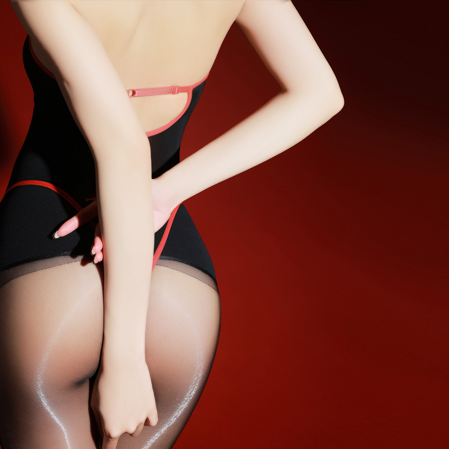 高领挂脖油亮丝袜泳衣性感无缝5d透明紧身连体衣马油袜子男女同款,淘宝优惠券,粉丝福利购,淘宝优惠卷