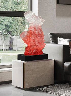 新中式太湖石透明雕塑摆件