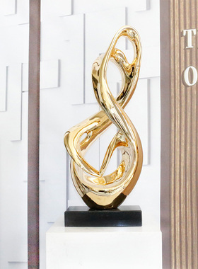 客厅软装工艺品音符摆设电镀摆件