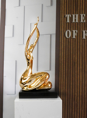 女人体抽象电镀雕塑艺术品创意人物摆件现代酒店客厅家居软装饰品