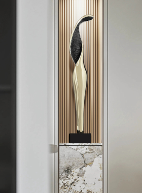 高级感客厅玄关瘦高款细长型雕塑