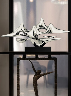 中式玄关酒店客厅雕塑电镀
