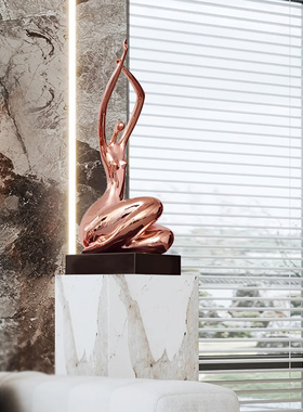 抽象人物雕塑树脂电镀工艺软装