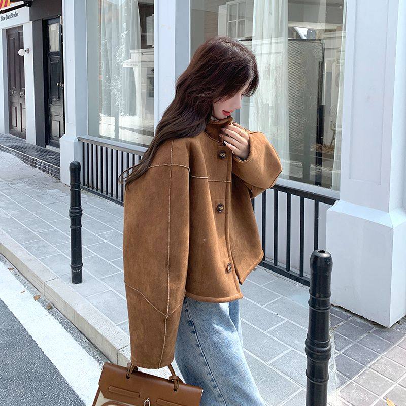 双面穿皮毛一体羊羔毛外套女秋冬新款复古加厚宽松短款麂皮绒上衣,淘宝优惠券,粉丝福利购,淘宝优惠卷