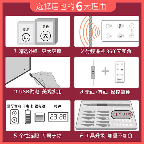 居也光影纸雕灯diy材料成品中国古风生日礼物来图定制剪纸灯电池 - 图2
