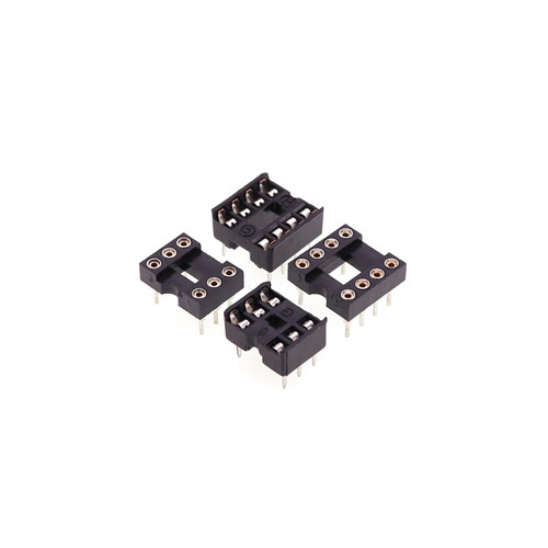 IC插座集成块直插DIP单片机芯片圆孔底座子8P 14 16 20 28 40P脚 - 图1