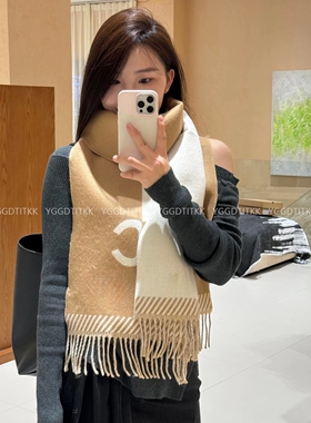 YGGD TITKK 轻奢拼色高级！26FW 流苏围巾保暖百搭披肩针织围脖女