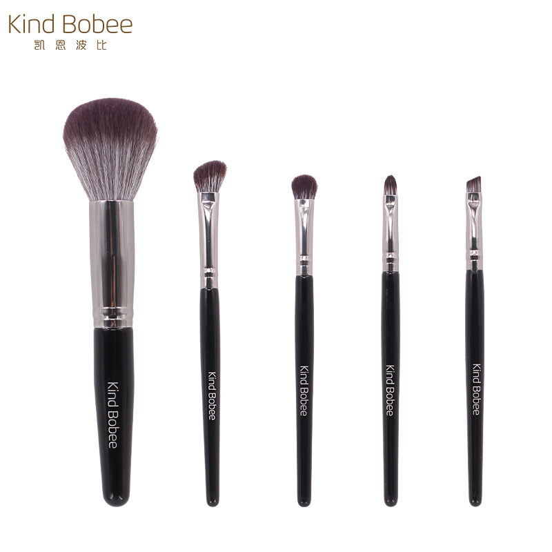 Kindbobee散粉高光刷斜头小眼影刷唇刷眉刷长杆软丝5支装化妆套刷,淘宝优惠券,粉丝福利购,淘宝优惠卷