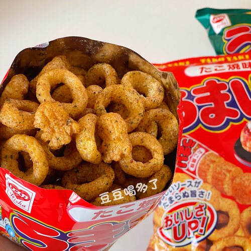 现货日本本土RISKA沙拉章鱼烧明太子芝士圈玉米浓汤粟米球零食75g - 图0
