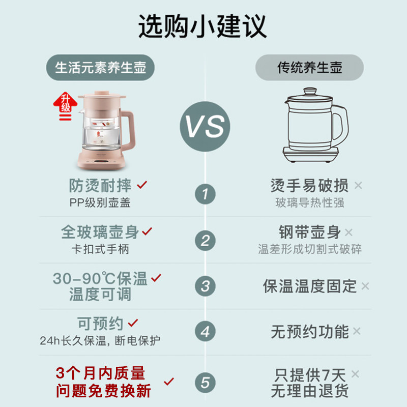 生活元素办公室家用多功能养生壶 生活元素多米养生壶/煎药壶