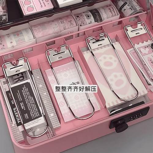 收银箱存钱罐桌面收纳盒大容量儿童家用带锁收纳盒储蓄盒桌面摆件 - 图2